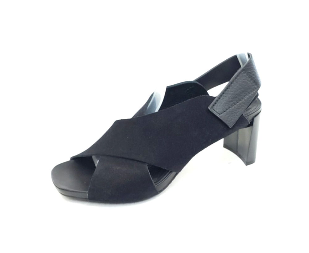 Pedro Garcia Wara City Womens Slingback Sandals Black Suede Block Heel Size 37